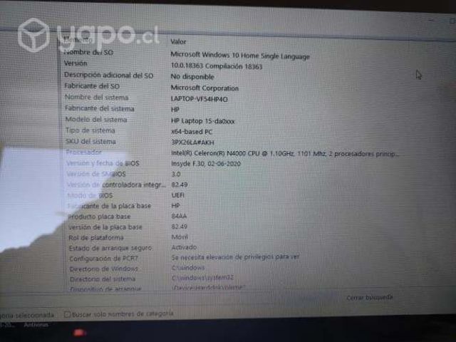 Notebook hp laptop 15-da0005la