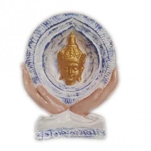 Figura decorativa buda sostenida en manos 25 cm