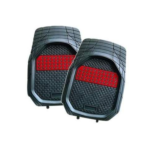 SET Alfombra Auto Goma Tuning 4 Piezas Rojo