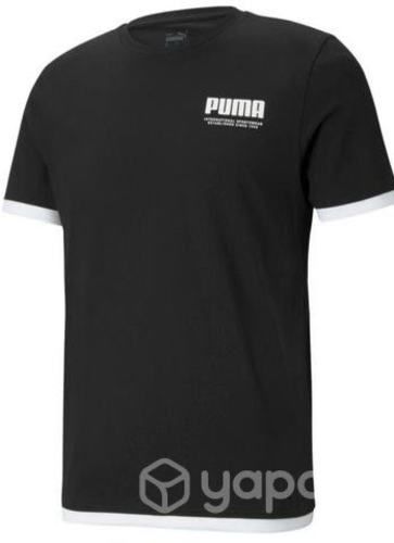 Polera Puma negra con bordes blanco XL
