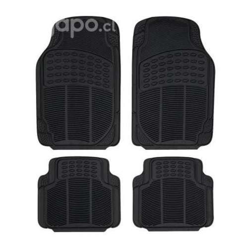 Alfombra Auto Goma Clasico 4 Piezas Negro