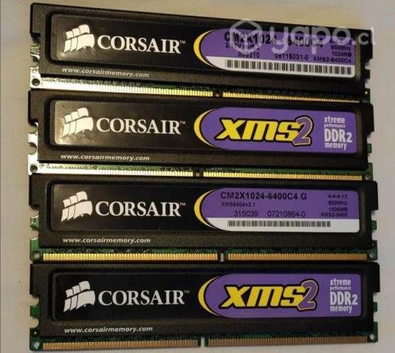 4 Memorias DIMM DDR2 1GB Corsair