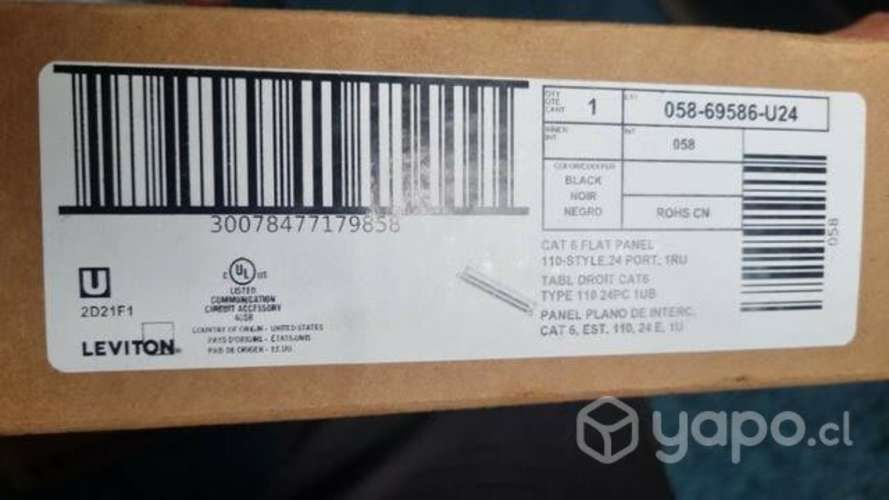 Patch panel cat.6 Leviton 24bocas