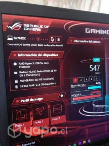 Notebook gamer ASUS ROG - 1TB SSD y 32 GB RAM