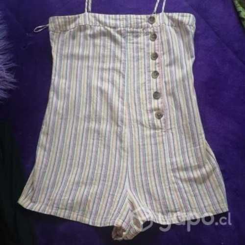 Entero de tela de lino delgada, talla S/m