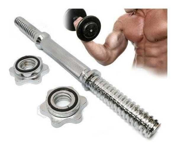 Kit 2 Mancuernas Barras con Roscas Para Discos