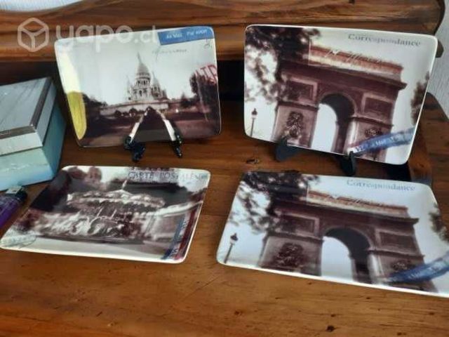 Bandejas de porcelana años 80 caja original