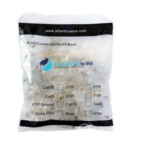 Conector rj45 cat6 , 100 uni. 2 piezas. facil arma