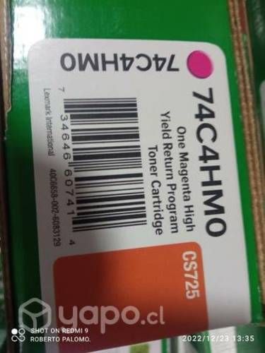 Toner Lexmark 74c4hm0 colores originales de alta