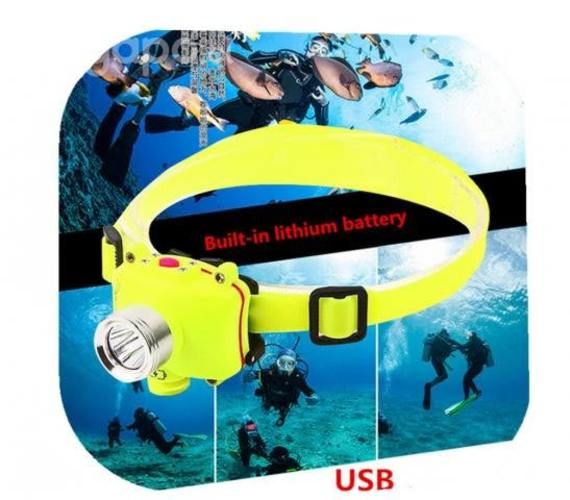 Linterna de Buceo Frontal Recargable USB