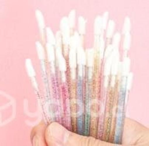 50 aplicadores lip gloss cristal descartables