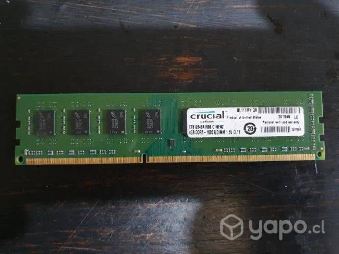 Ram ddr3 1600 mhz 4 gb