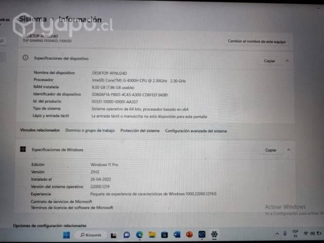 Notebook asus tuf gaming fx504 series