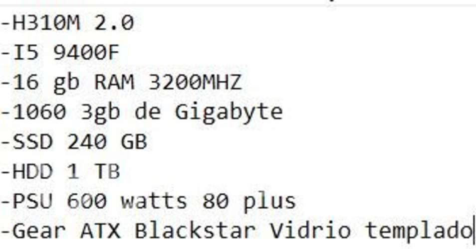 Pc gamer  (gtx1060, i5)