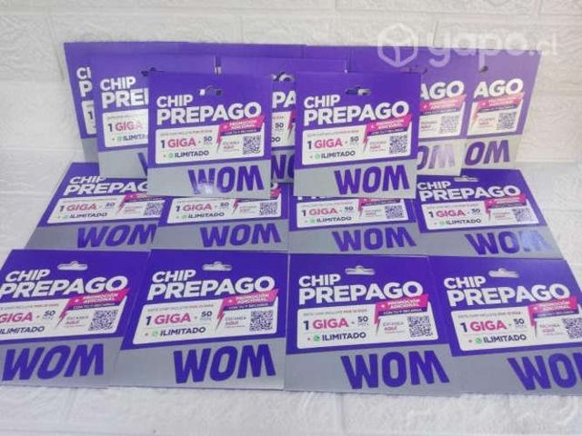 Chip pre-pago WOM 1GB por mayor