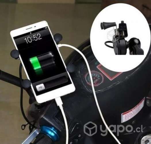 Soporte de Celular Para Moto con Cargador USB