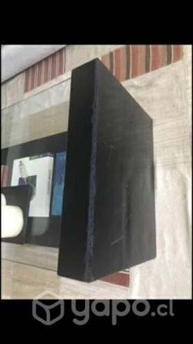 Mesa de centro madera negra con vidrio arriba