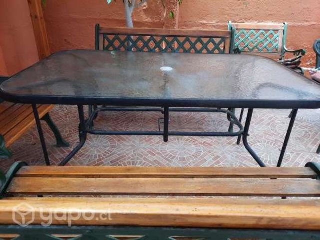 Mesa de terraza rect 140x90 cm c/vidr