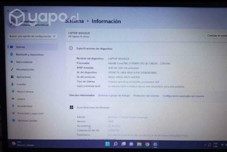 Notebook hp 14-cf2051la