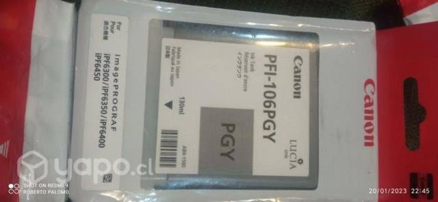 Tinta Canon 106pgy gris original de 130ml