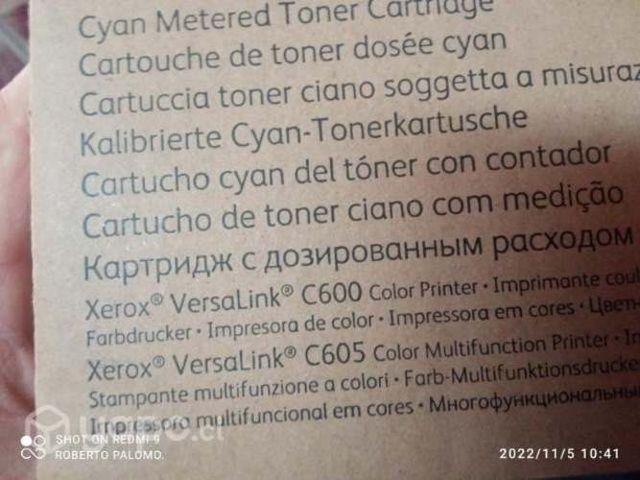 Toner xerox versalink c600/c605 cyan original de a