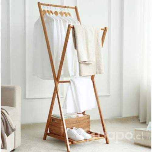 Perchero Colgador Madera Bambu 52cm