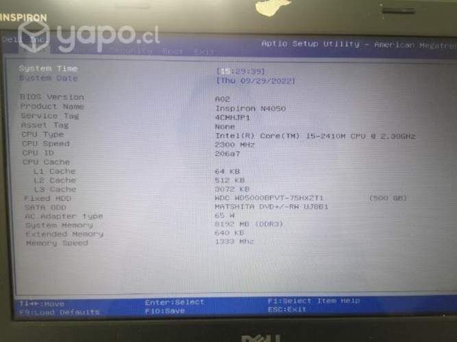 Notebook dell inspirón n4050