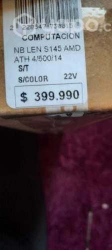 Notebook laptop Lenovo Ideapad S145, procesador AM