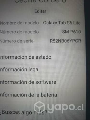 Tablet Samsung Galaxy Tab S6 Lite