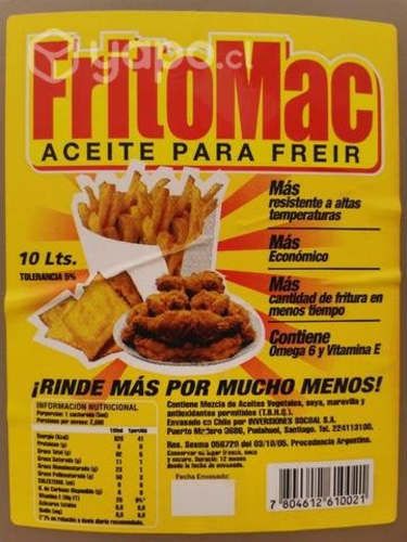 Caja de Aceite fritomac 20L