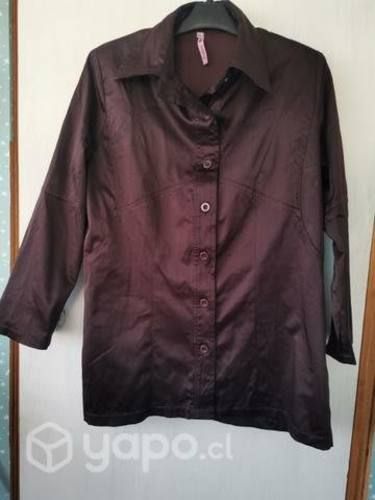 Bluson satin café moro, talla XL