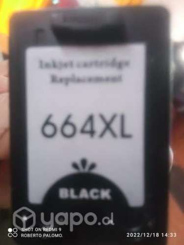 Tinta HP 664xl black alternativa de alta