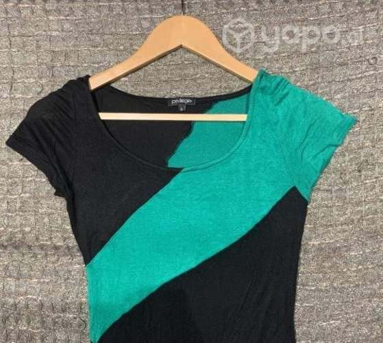 Vestido negro con verde Talla S