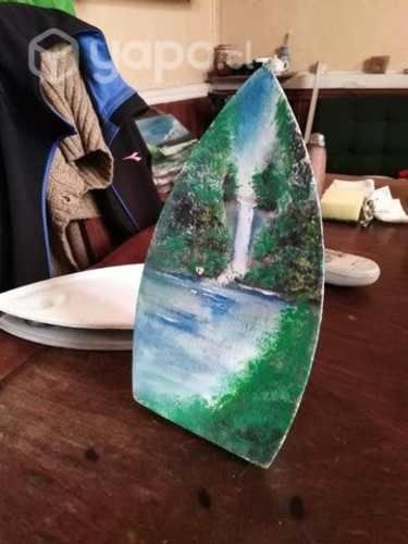 Plancha antigua pintada