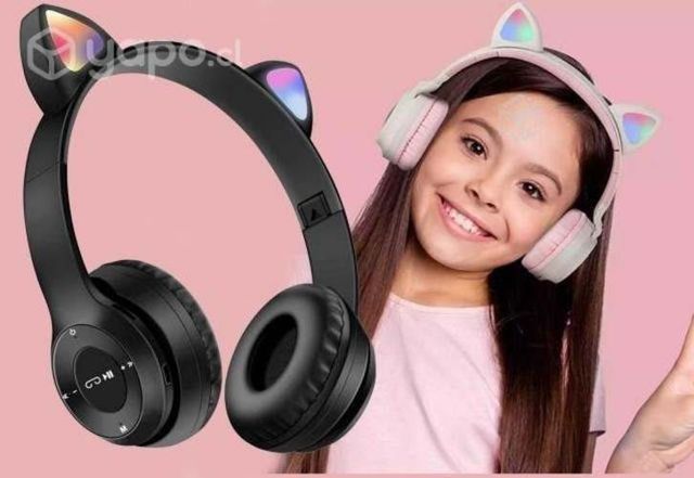 Audifonos Bluetooth Con Orejas De Gatos Led RGB