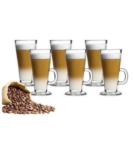 Set 6 Tazon Mug Conico Cristal Templado Cafe Latte