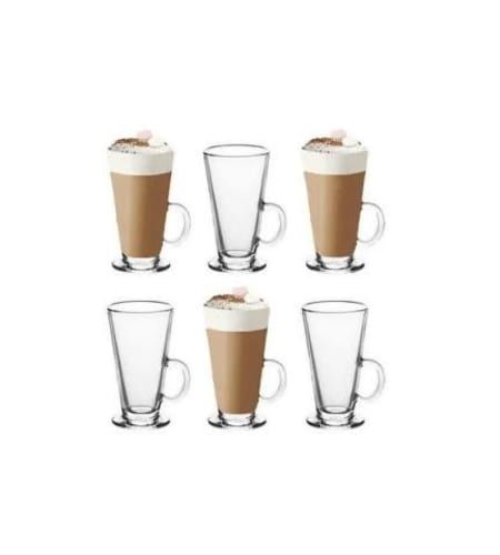 Set 6 Tazon Mug Conico Cristal Templado Cafe Latte