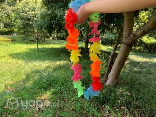 Pack de Collar hawaiano flor x 12 fiesta cotillón