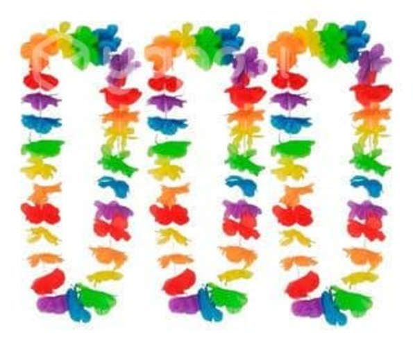 Pack de Collar hawaiano flor x 12 fiesta cotillón