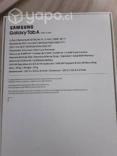 Tablet Galaxy Tab A with S Pen