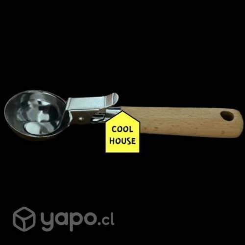 [cuchara de helado] con mango de madera 21cm