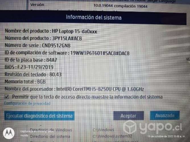 Notebook HP I5