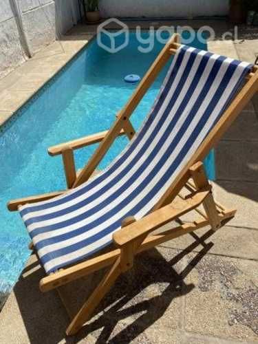 Silla de playa, reposera de madera
