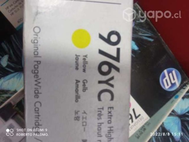 Tintas HP 976yc y 981y colores originales de alta
