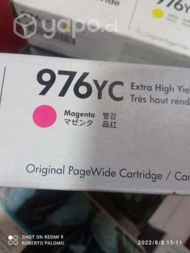 Tintas HP 976yc y 981y colores originales de alta