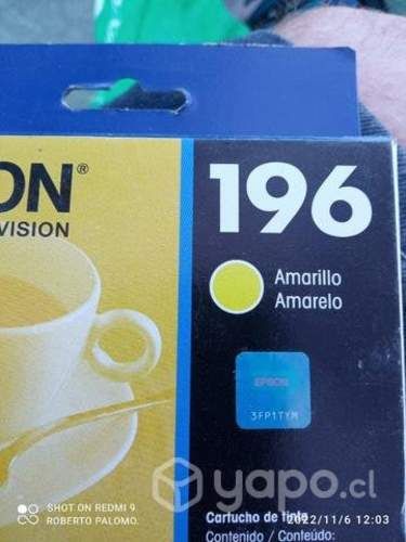 Tinta Epson 196 yellow original