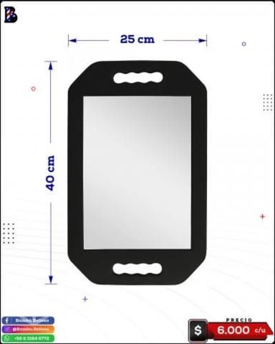 ESPEJO RECTANGULAR BORDE DE ESPUMA 40x25cm
