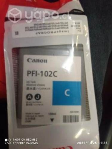 Tinta canon pfi 102c cyan original de 130ml