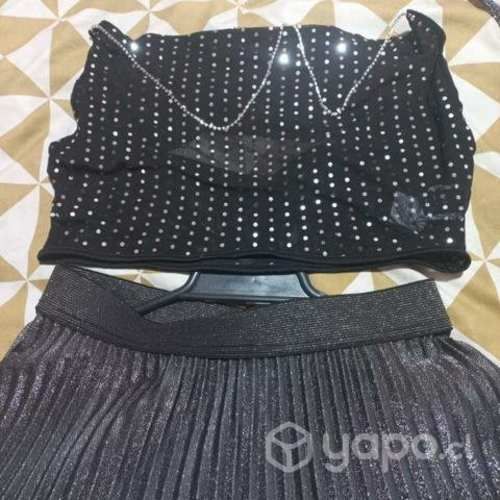 Conjunto plateado brillante nuevo