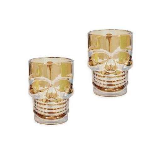 Set 2 piezas vasos cerveceros calavera